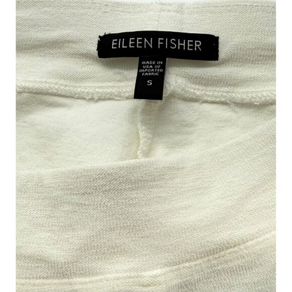 Eileen Fisher White Stretch Crepe Pants Slim Fit Ankle Pull-On Stretch Size S - Picture 6 of 9